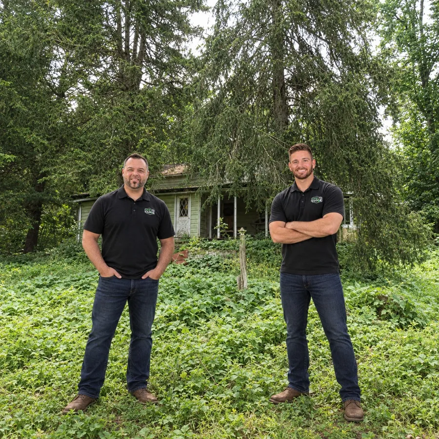 Overgrown, distressed house in Franklin County, PA before Cash To Close bought it